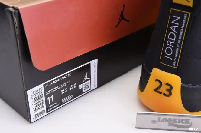Reps TBK Retro Black 12 Jordan 130690-070 Air University Gold 0506